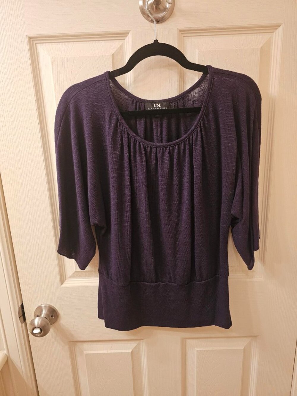 I.N. San Francisco Large Deep Purple Sweater Blouse